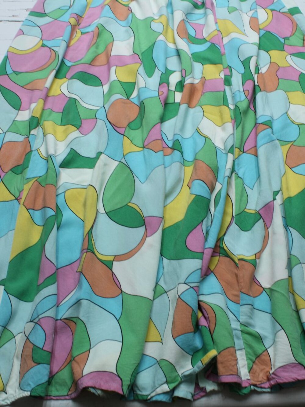 Japna Abstract Graphic Print Rayon Strapless Maxi Dress Multicolor Size L Boho - Picture 4 of 8
